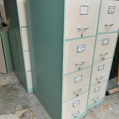 Vintage Steel Age Cory Jamestown Circa mid-1900s Mint Green Filing Cabinet