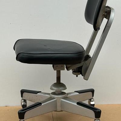 Mid-Century Modern United Chair Company Black Rolling Desk Chair