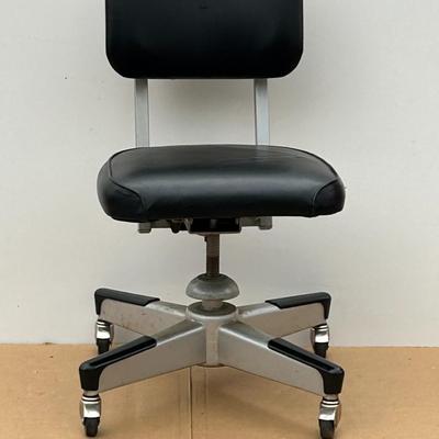 Mid-Century Modern United Chair Company Black Rolling Desk Chair