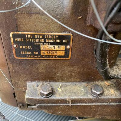 Antique Industrial The New Jersey Co Wire Stitching Machine LB1S with Serial Number 4606
