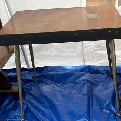 Mid-Century Modern Utility Formica Top Table with Steel Legs