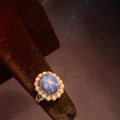 14k Gold Blue Linde Star Diamond Studed Ring