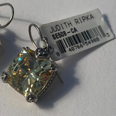 Judith Ripka Canary Crystal Sterling Silver Earrings