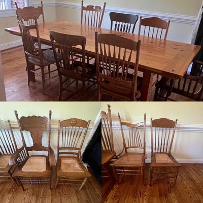 Farm House Dining Table Plus Eight Chairs (DR-RG)