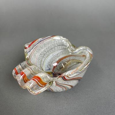 719 Handblown Art Glass Lenwile Ashtray & Venetian Bowl