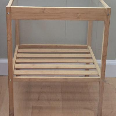 Small Bamboo and Glass Side Table