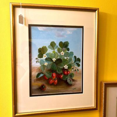 Framed, Strawberry Painting