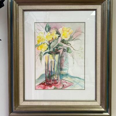 Frame Flower Vase Watercolor