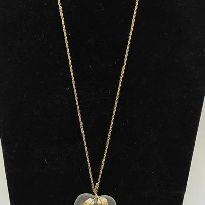 Frosted Apple Long Necklace by Avon Vintage