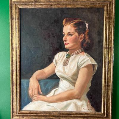 Vintage Oil Painting, Portrait of a Lady