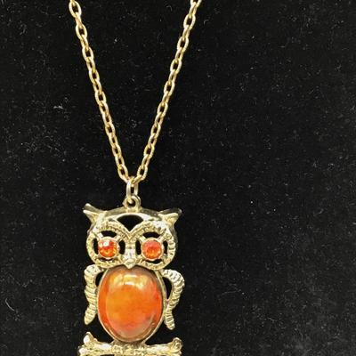 Vintage Owl Costume Necklace