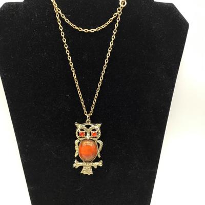 Vintage Owl Costume Necklace