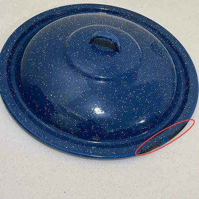 Large Enameled Blue Speckled Canning Pot ~ *Read Details