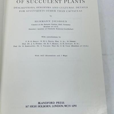 HANDBOOK OF SUCCULENT PLANTS by Herman Jacobsen Volume 1-3, hardcover 1960