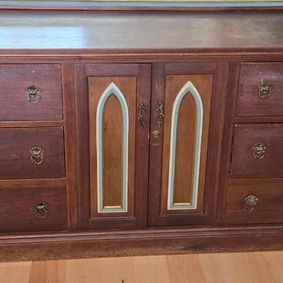 Antique Dresser with Mirror - Very Unique & Very Beautiful in Person!