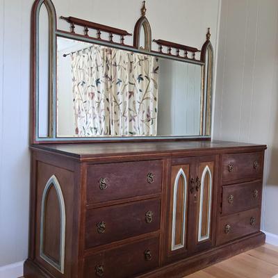 Antique Dresser with Mirror - Very Unique & Very Beautiful in Person!