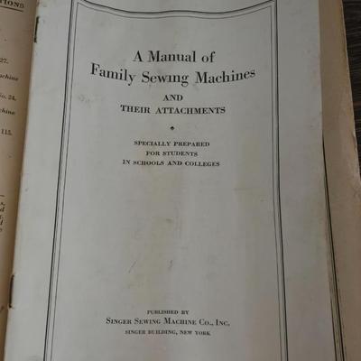 Antique Treadle Singer Sweing Machine with Original Manual