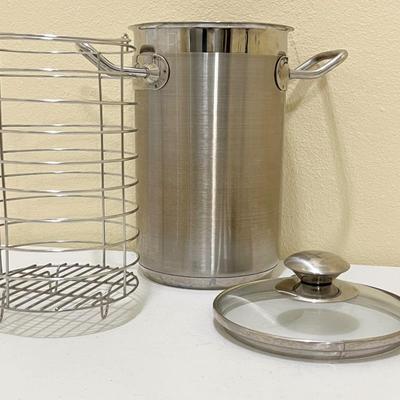 TABLETOPS UNLIMITED ~ Stainless Steel Asparagus Pot With Strainer
