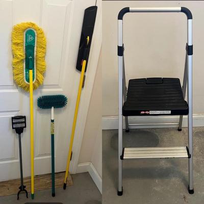 Aluminum Step Stool & Cleaning Tools (L-MG)