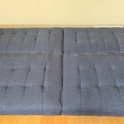 Blue Linen Futon Couch