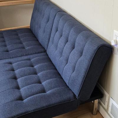 Blue Linen Futon Couch
