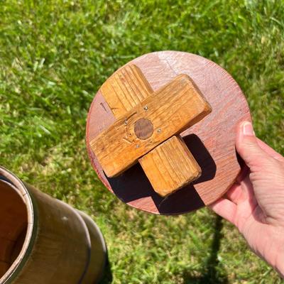 Primitive Butter Churn & Milking Stool (LR-RG)