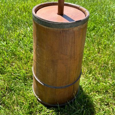 Primitive Butter Churn & Milking Stool (LR-RG)