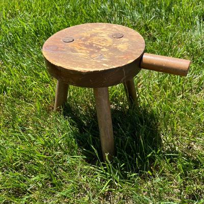 Primitive Butter Churn & Milking Stool (LR-RG)