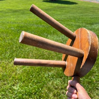 Primitive Butter Churn & Milking Stool (LR-RG)