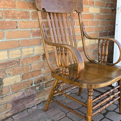 Antique Handmade Bent Wood Arm Chair