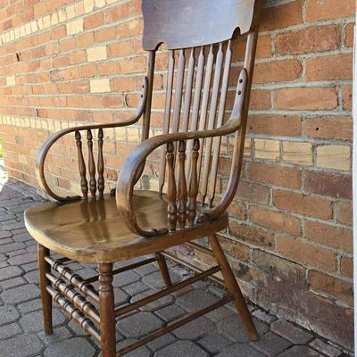 Antique Handmade Bent Wood Arm Chair