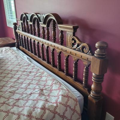 King Size Headboard & Link-Taylor Night Stands Plus Bedding (P-CE)