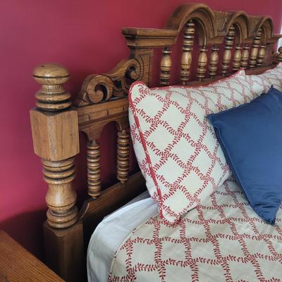 King Size Headboard & Link-Taylor Night Stands Plus Bedding (P-CE)