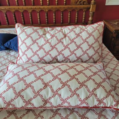 King Size Headboard & Link-Taylor Night Stands Plus Bedding (P-CE)