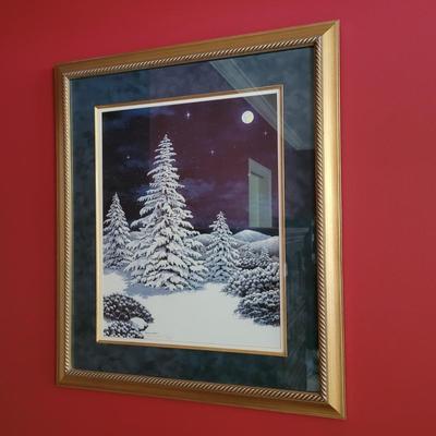 Signed Teresa Pennington Prismacolor “Capital Christmas Tree” Print 316/1998 (P-CE)