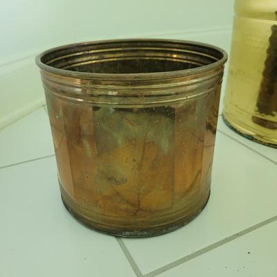 Trailing Jade Plant and Brass and Copper Planters (P-CE)