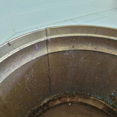 Trailing Jade Plant and Brass and Copper Planters (P-CE)