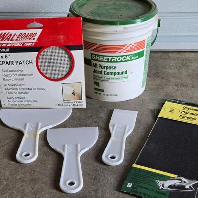 Joint Compound, Patches, Sandpaper and Putty Knives