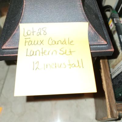 Pair of lanterns with faux candles