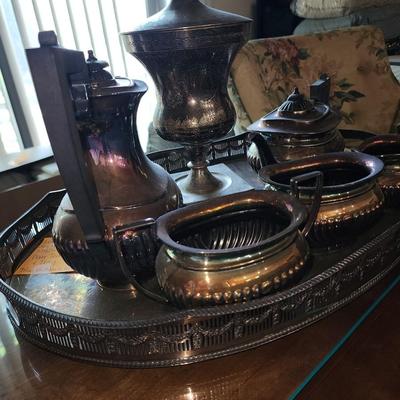 1940a vintage Sheffield silver plated tea set