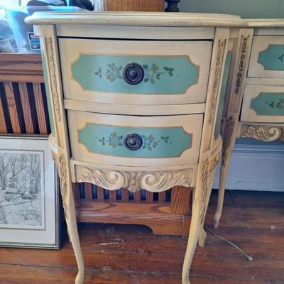 2 Victorian styled demilune tables