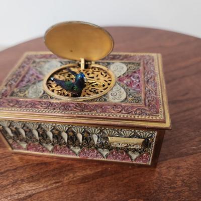 Vintage Music Box Bird Flying and Chirping