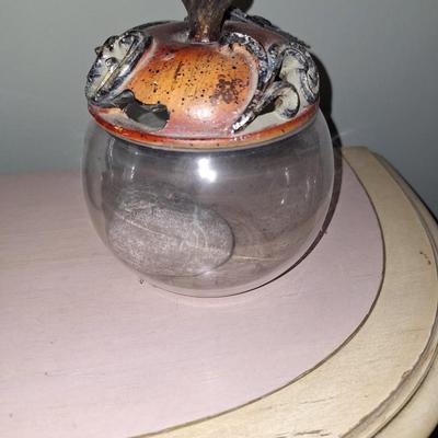 Glass Potpourri with pumpkin top