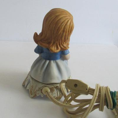 Cute Older Little Girl Night Light, Porcelain Bisque, Works