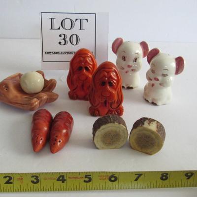 5 Vintage Lots of Salt and Pepper Shakers