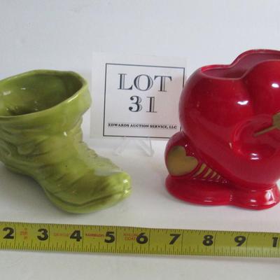 2 Older Pottery Planters
