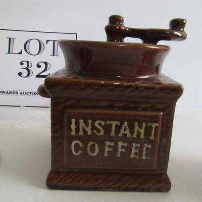 Vintage Instant Coffee Canister, China Bell, Laura Ingalls Wilder Child's Mug
