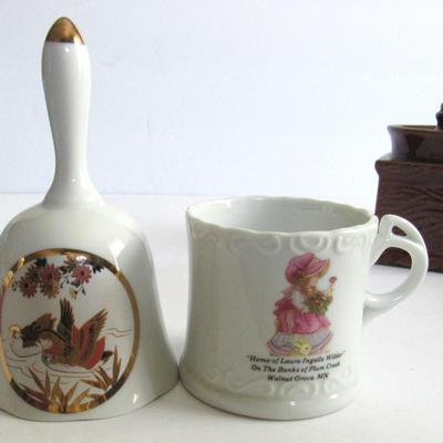 Vintage Instant Coffee Canister, China Bell, Laura Ingalls Wilder Child's Mug