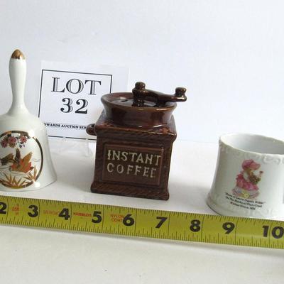 Vintage Instant Coffee Canister, China Bell, Laura Ingalls Wilder Child's Mug