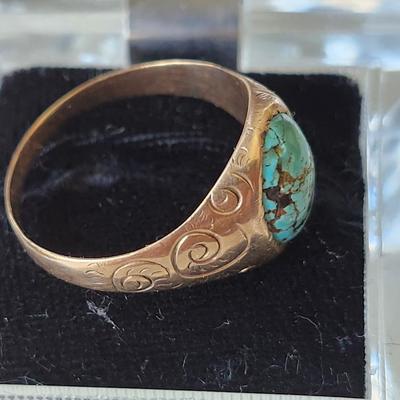 14K gold and turquoise ring